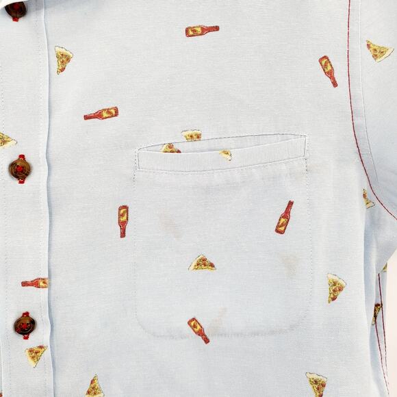 Sovereign Codes Los Angeles Light Blue Pizza & Sauce Button-Up Men's Shirt Sz M - Picture 4 of 9